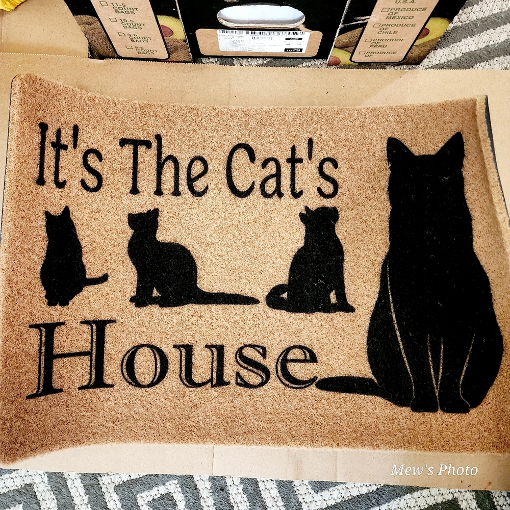 Funny Coir Doormat "It's a Cat's House"